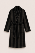 The Evening Robe Striped Black & Charcoal